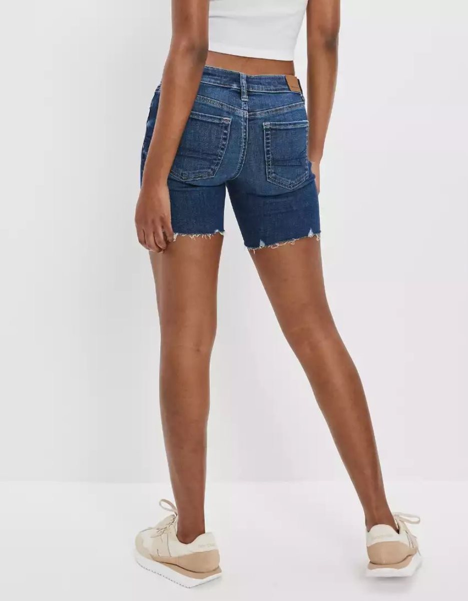 Shorts American Eagle AE Ne(x)t Level Denim Mince Bermuda Indigo Lavage Femme | OVD-95123202